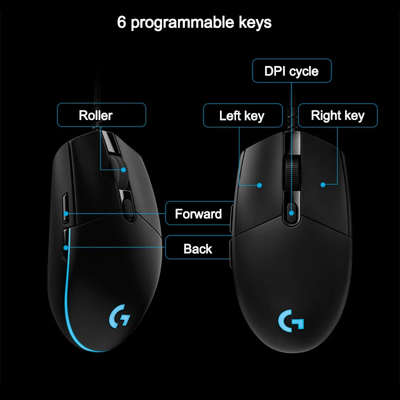 Игровая мышь Logitech G Pro Проводная игровая 12000 точек/дюйм RGB официальная Подлинная USB