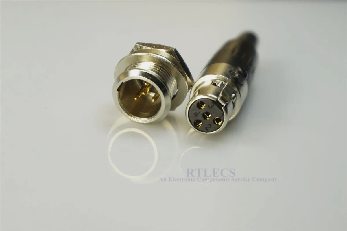 Миниатюрный мини разъем XLR 4 контакта встроенный провод для пайки и Панельное