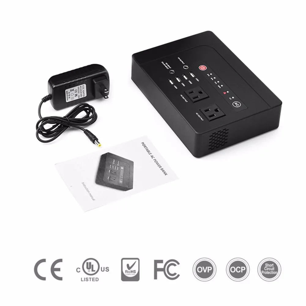Портативный солнечный генератор 220В 110В переменного тока с выходом 4USB Emergency