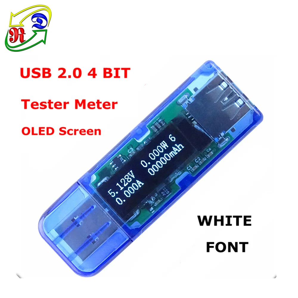 RD белый 4 бит цвет OLED USB детектор Вольтметр Амперметр мощность ёмкость метр тестер