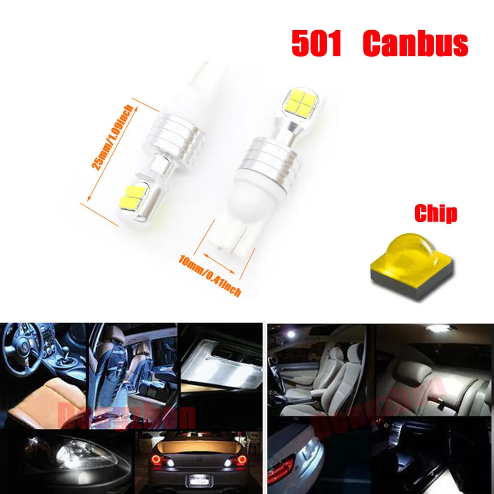 Dongzhen 2X 12V 24V Canbus Error Free светодиодный T10 W5W 501 80 Вт DRL Противотуманные светильник