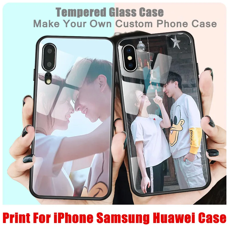 Дизайн фото чехол для телефона Huawei P20 P30 Mate 20 Lite на заказ DIY Стеклянная Крышка iPhone XS