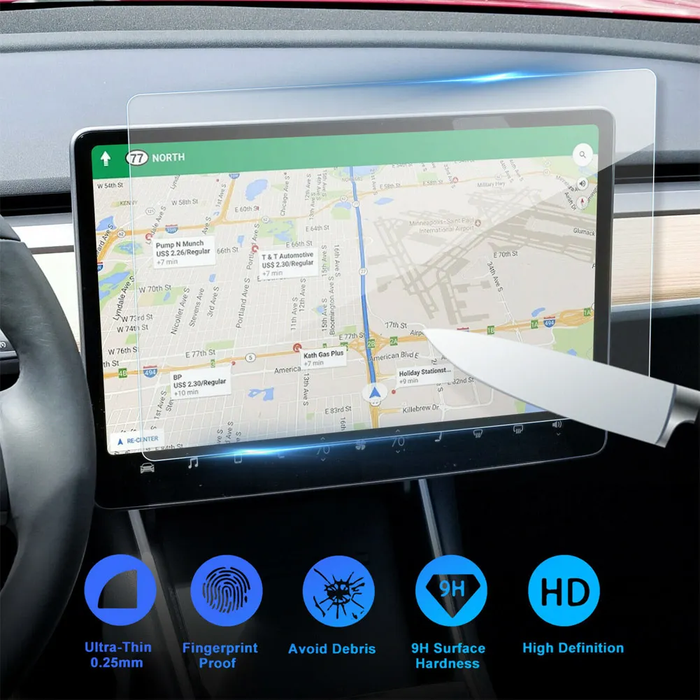 1 шт 15 дюймов Tesla модель 3 машинный гараж из Экран прозрачное защитное закаленное