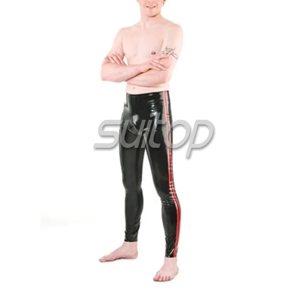 sexy rubber latex leggings with zip in the front