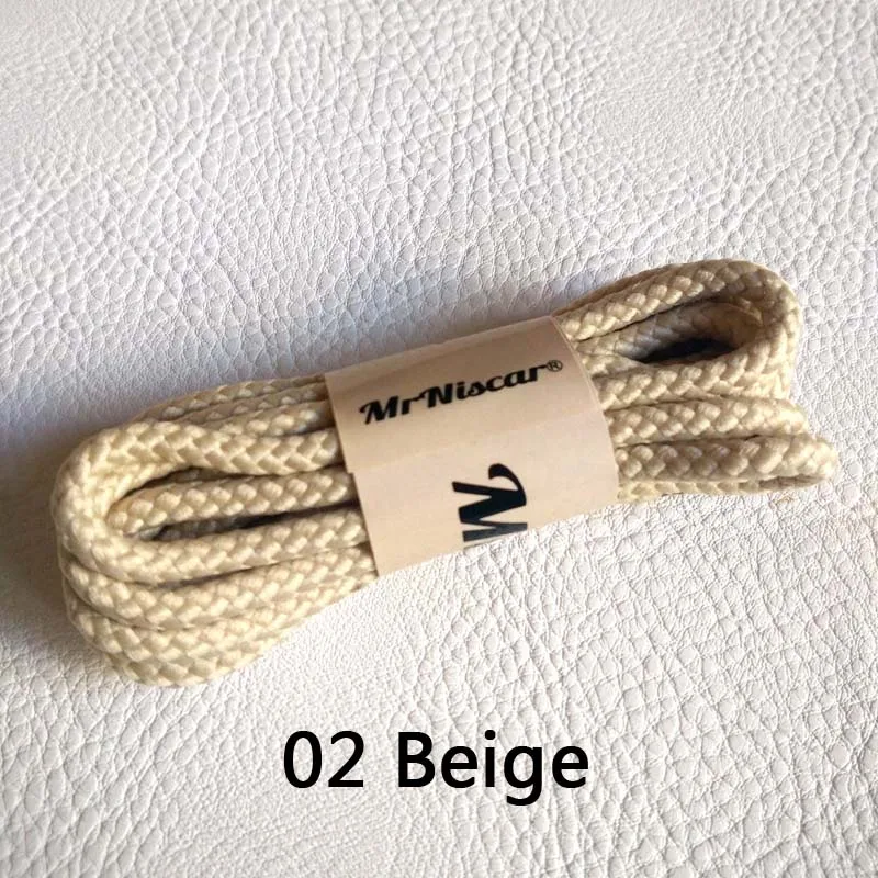 02 Beige Mr. Niscar 2 пары полиэфирные круглые шнурки для пеших прогулок кемпинговые шнурки для коньков модная рабочая обувь шнурки для обуви - Цвет: 02 Beige