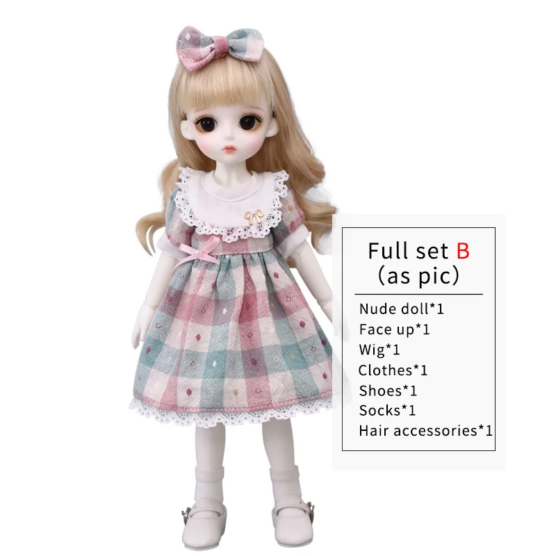 Новое поступление BJD SD кукла Macaron 1/6 тело мода девушка подарок кукла - Цвет: Fullset B as pic