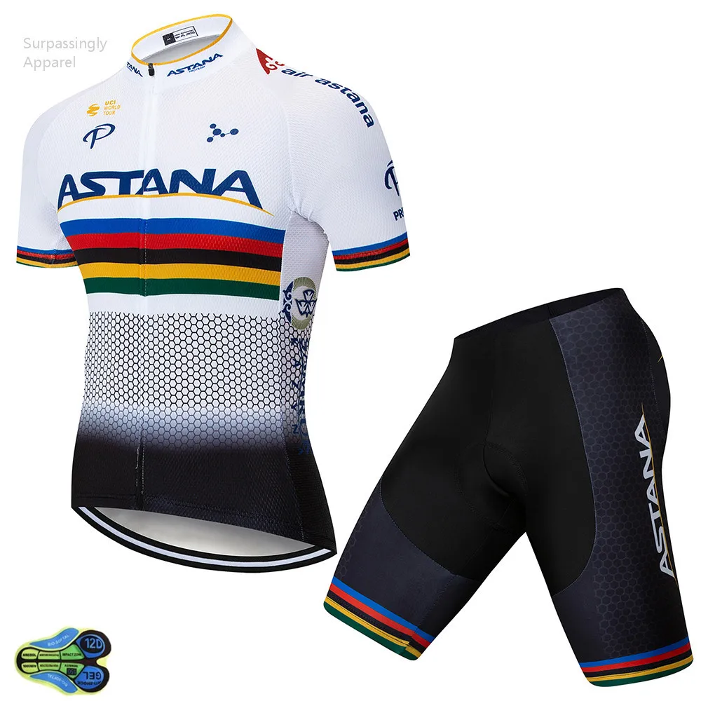 2018 White ASTANA Cycling Jersey Summer UCI World Tour Team Short Sleeve Bike Clothing Ropa Ciclismo Sportswear | Спорт и