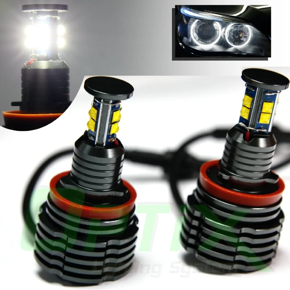 

80W H8 White 6000k Angel Eyes Halo Ring LED LightS For BMW E82 E87 E90 E91 E92 E93 E60 E61 E63 E70 E71 E89 1 3 5 Series X5 X6 Z4