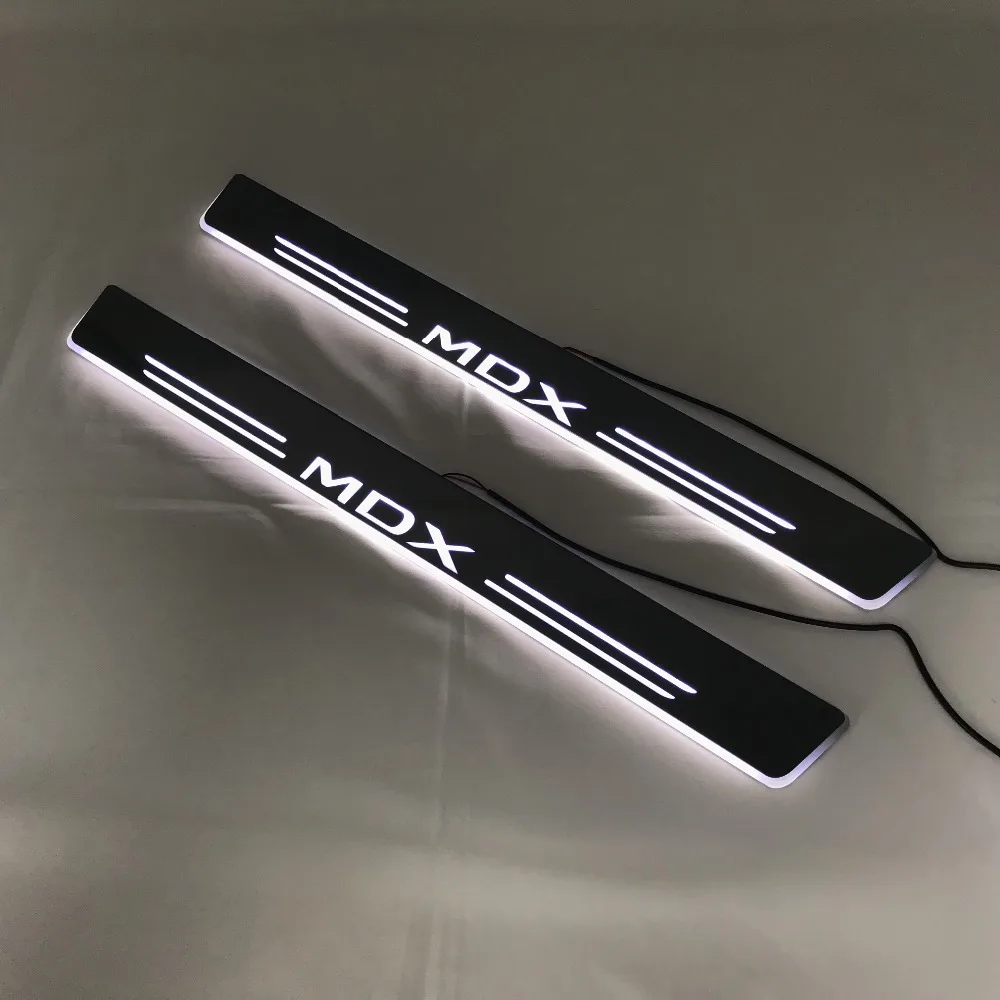 RQXR led движущиеся двери потертости для Acura mdx динамический порог пластина плоская подкладка наложения потока/натюрморт света, 2 шт