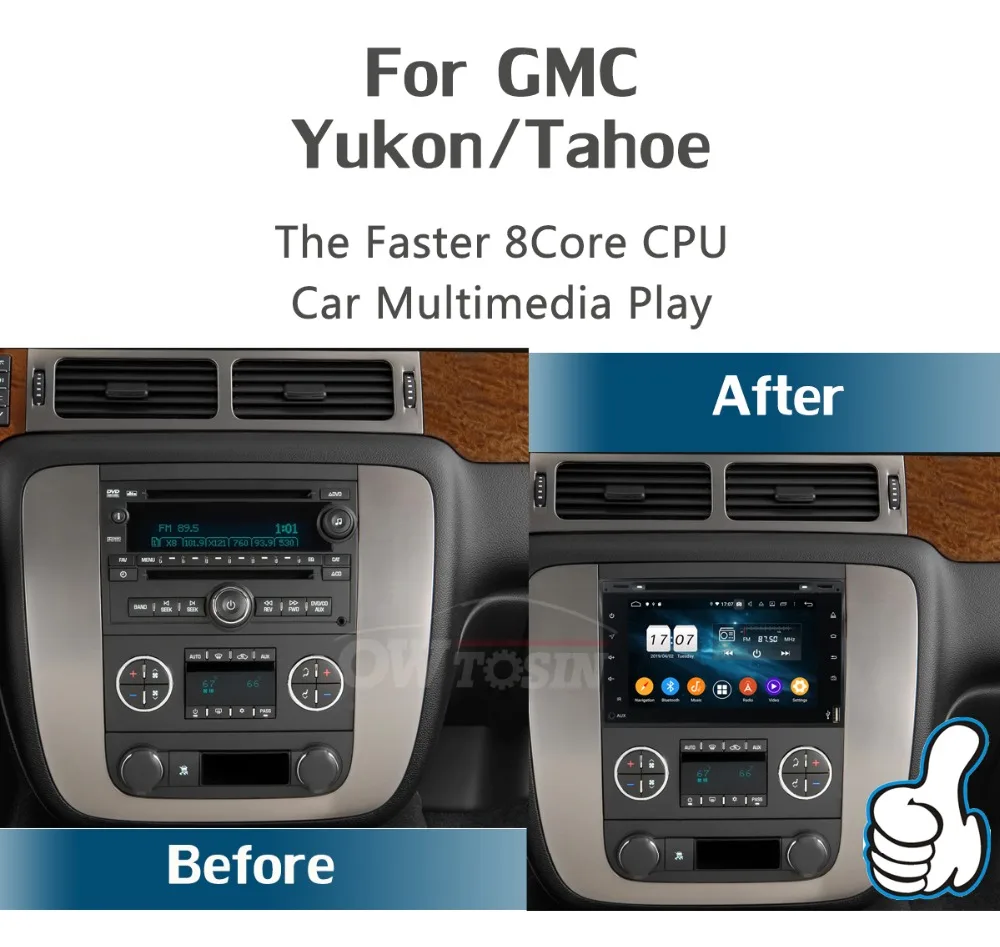 " ips 1024*600 8 ядерный 4G+ 64G Android 9,0 автомобильный dvd-плеер для GMC Yukon Sierra Tahoe передняя фара для Chevy Express Impala Cobalt Equinox DSP радио