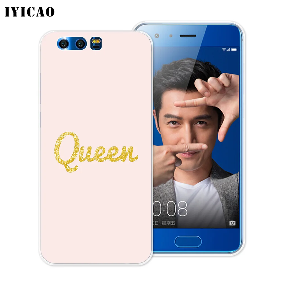 Мягкий силиконовый чехол IYICAO King Queen Crown для Huawei Y9 Y7 Y6 Prime 2018 Honor 8C 8X 8 9 10 Lite 7X 7C 6A 7A Pro