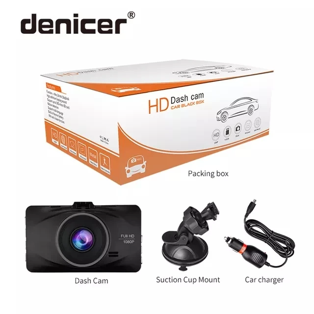 

Auto Car DVR Camera 1080P 30fps Vehicle Dash camera 170 Degree Wide Angle 3.0 Inch Screen G-sensor Dash Cam Recorder Denicer