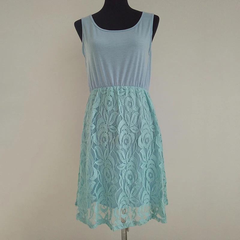 Одинаковая одежда для мамы и дочки летние кружевные платья без рукавов хлопковое однотонное Повседневное