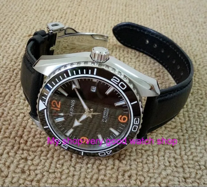 Мужские часы с сапфировым стеклом PARNIS японские автоподзаводом и механическим