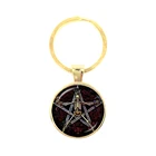 Брелок с пентаграммой, готическое кольцо для ключей, сатанизм, зло, оккультная пентаграмма, ювелирные изделия, языческий Шарм, подарок для друзей