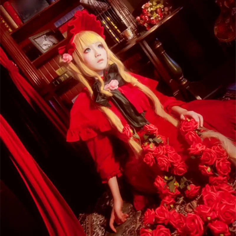 Аниме Rozen Maiden голени ku Reiner Рубин красный Платье для косплея костюм маленьких
