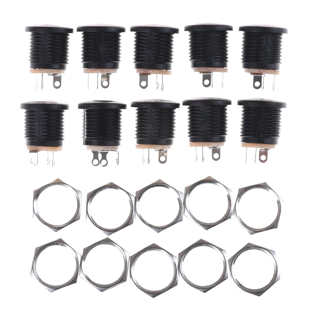 10Pcs 5.5*2.1 for DC022 DC Power Supply Jack Socket Female Panel Mount Connector 5.5mm 2.1mm Plug Adapter | Обустройство дома