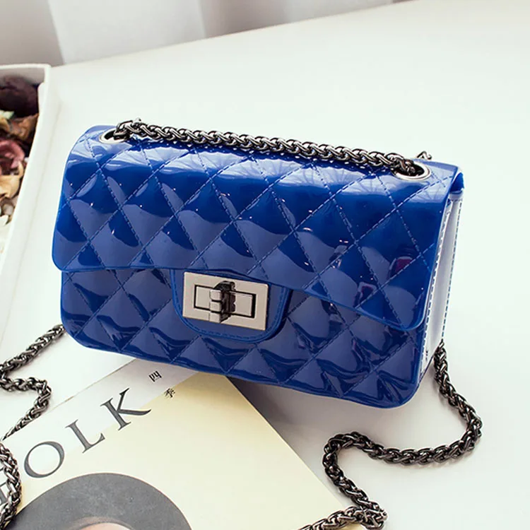 15 Colors Silica Gel Female Mini Chain Jelly Bag Women Diamond Lattice Small Flap Girl Casual Clutch Silicone (XJJY16) | Багаж и сумки