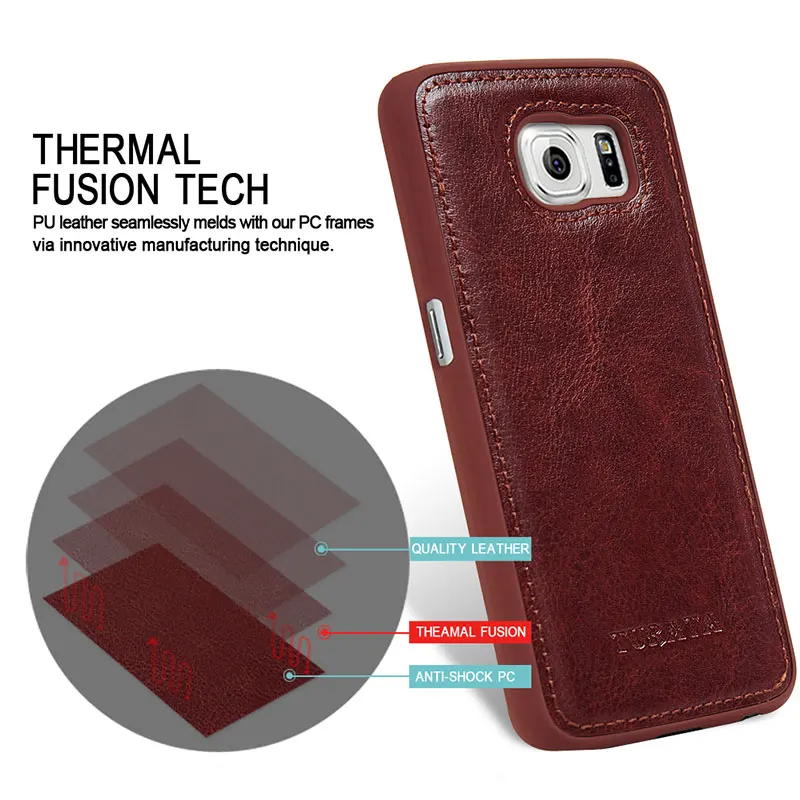 TURATA [Slim fit] PU Leather Surface Coated Non Slip Hard Plastic Cover Case for Samsung Galaxy S6 G920 / Edge G925 |