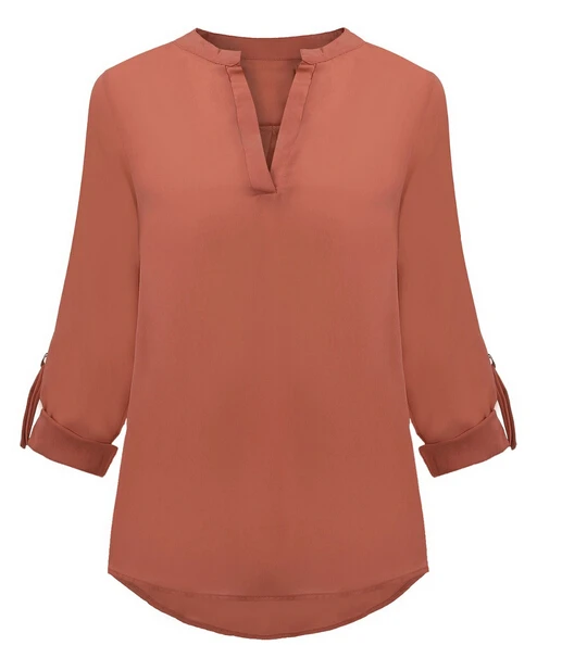 

5XL Plus Size 2016 Spring New Women Long Sleeve V-Neck Sexy Chiffon Blouse Shirts Casual Blusas Femininas Tops