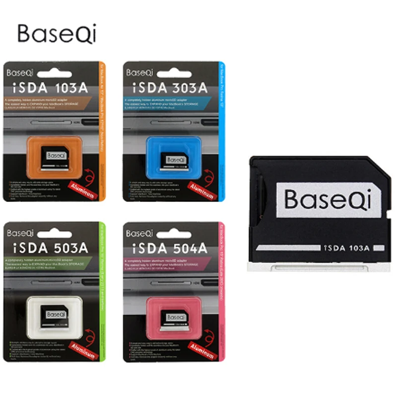 BaseQi алюминиевый Micro SD/tf-адаптер для расширения памяти SD кардридер Macbook Pro retina 13