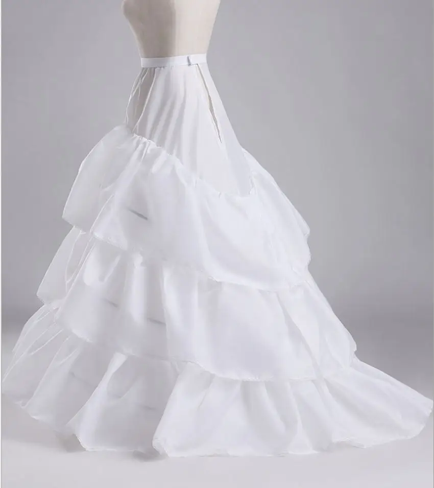 Белые Свадебные Нижние Юбки 3 слоя дешевая Женская Нижняя юбка jupon кринолин vestido