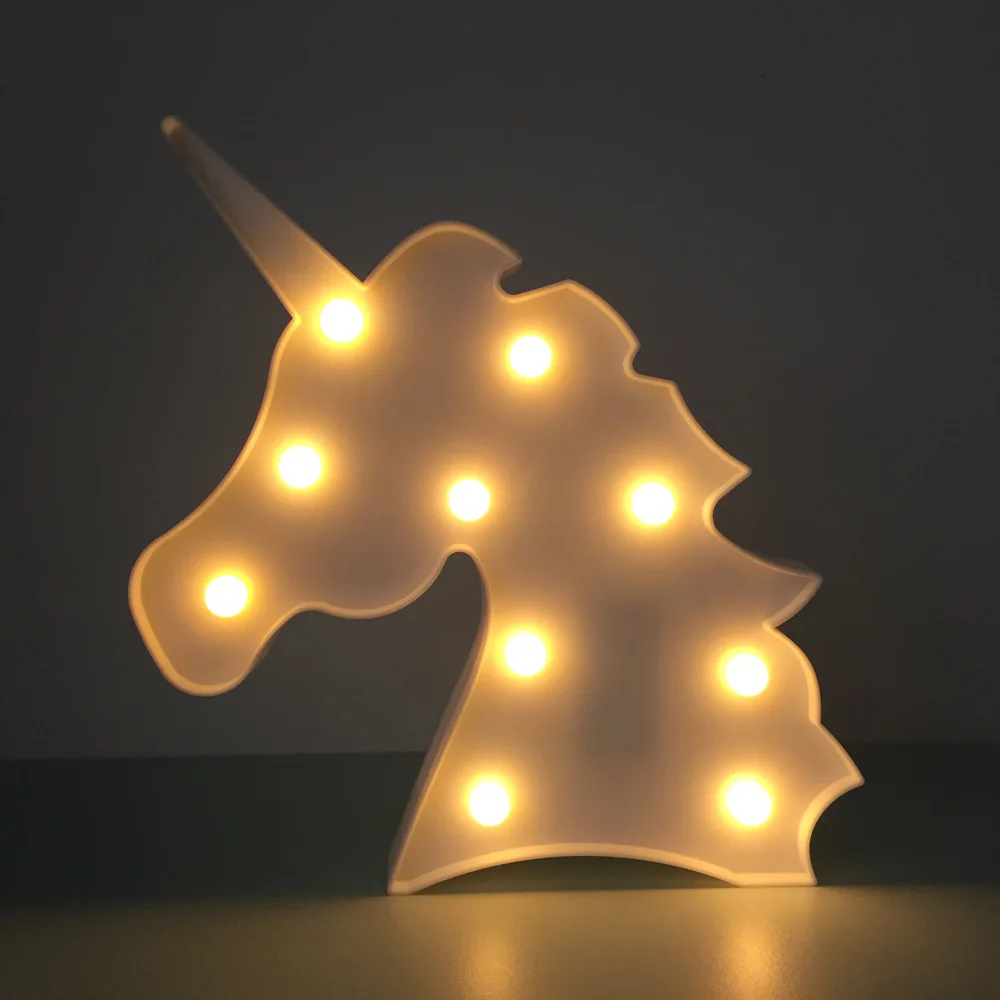 ZLJQ INS Tropical Unicorn Head Flamingo Led Light Romantic Korea Night Table Lamp Home Christmas Party Wedding Decorative | Дом и сад