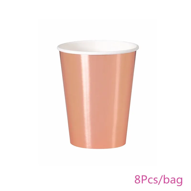 D Chicinlife 8 шт./пакет Rosegold полосатый ведро для попкорна День рождения Baby Shower Дети сувениры мешки для конфет, Свадебный Поставки декораций - Цвет: D