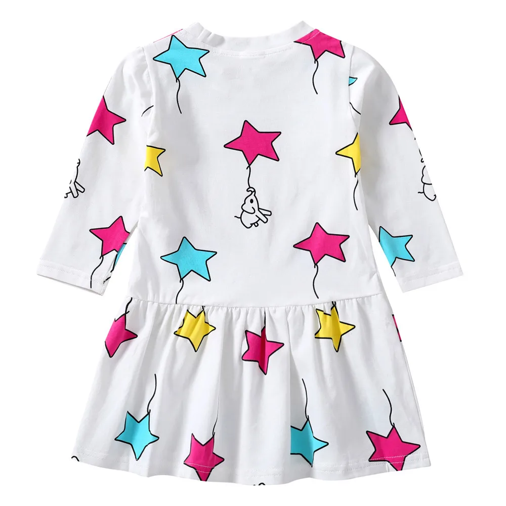 Baby Kids Girls Stylish fashion design Dress Toddler Princess Party Star Print Striped Tutu Dress\ clothes | Детская одежда и