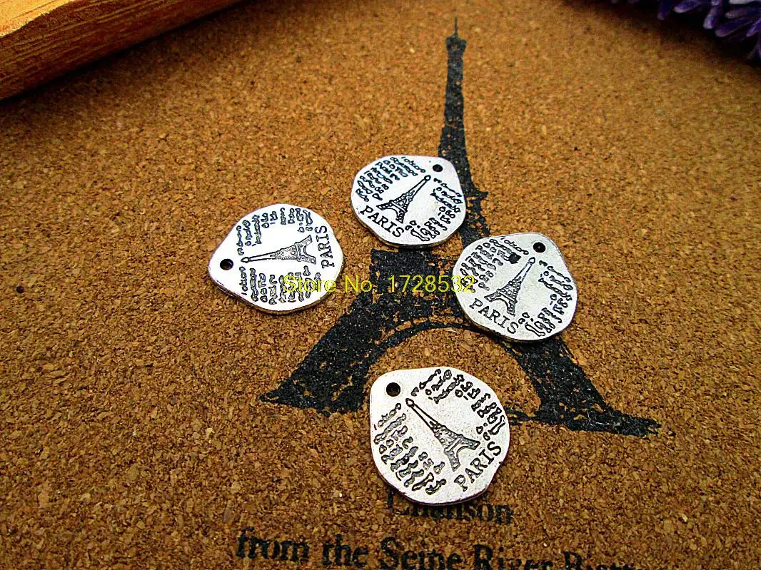 

15pcs-эйфелева подвески в виде башни, античное тибетское серебро Франция Париж Подвески 18x19мм