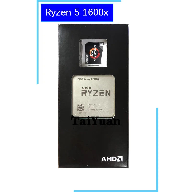 Четырехъядерный процессор AMD Ryzen 5 1600X R5 3 6 GHz с двенадцатью нитями 95W L3 = 16M YD160XBCM6IAE