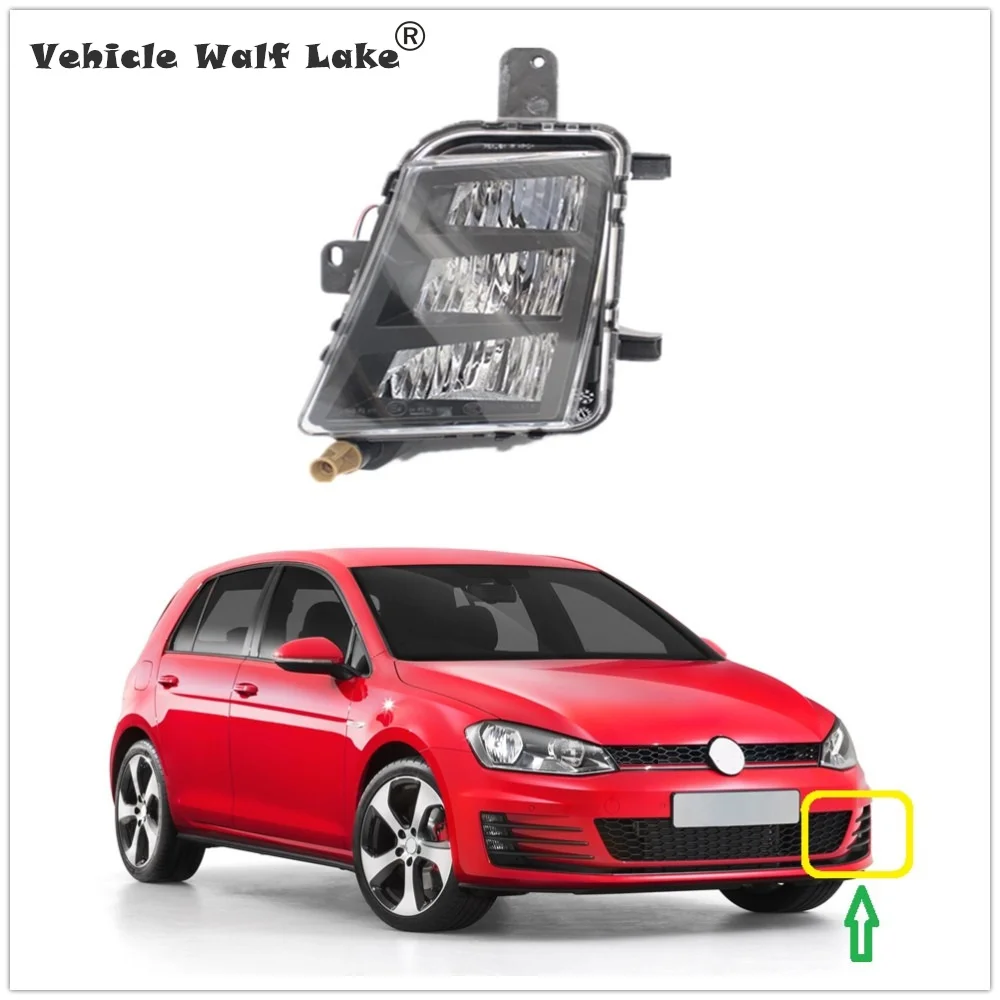 Левая сторона лампа для VW Golf 7 A7 MK7 для GTI 2013 авто-Стайлинг спереди светодиодный DRL противотуманная фара Свет без каких-либо ошибок