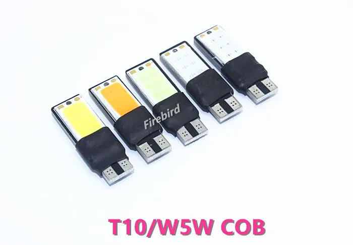 2 x T10/W5W/194 2COB 3W холодный белый синий красный зеленый розовый Ледяной Голубой