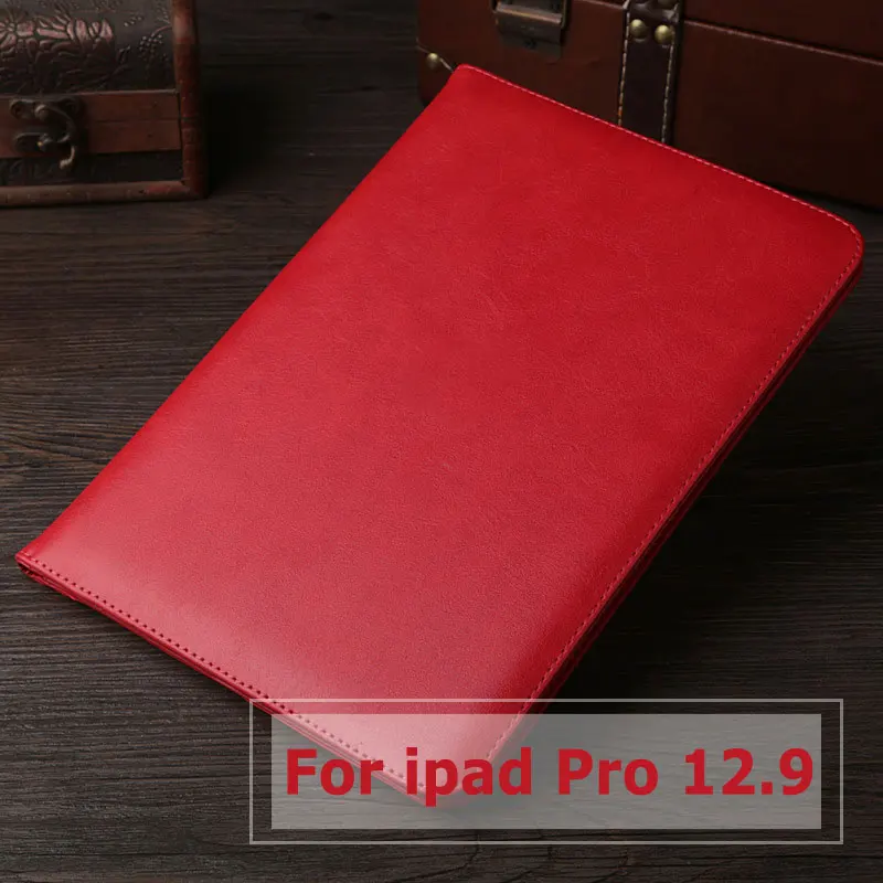Red for Pro 12.9 Ультра мягкий чехол из искусственной кожи для iPad Pro 9,7 10,5 12,9, Ретро Чехол с магнитным ремешком для сна/пробуждения, держатель для планшета, подставка, флип-чехол - Цвет: Red for Pro 12.9