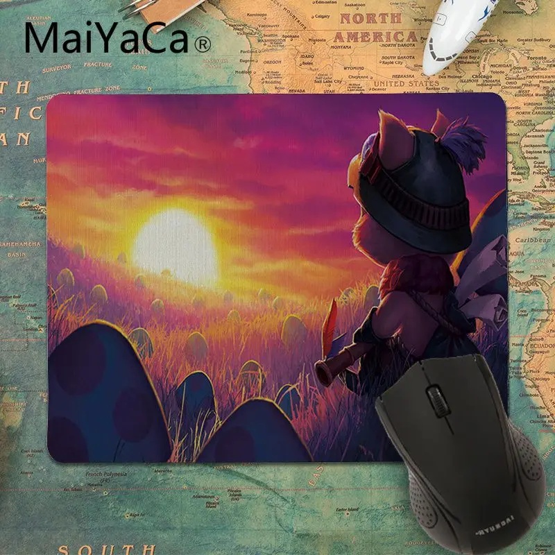 MaiYaCa League Of Legends Teemo заказной Ноутбук игровой маленький резиновый коврик для мыши ПК Компьютерная мышь коврик для ПК ноутбук - Цвет: No Lock Edge25x29cm