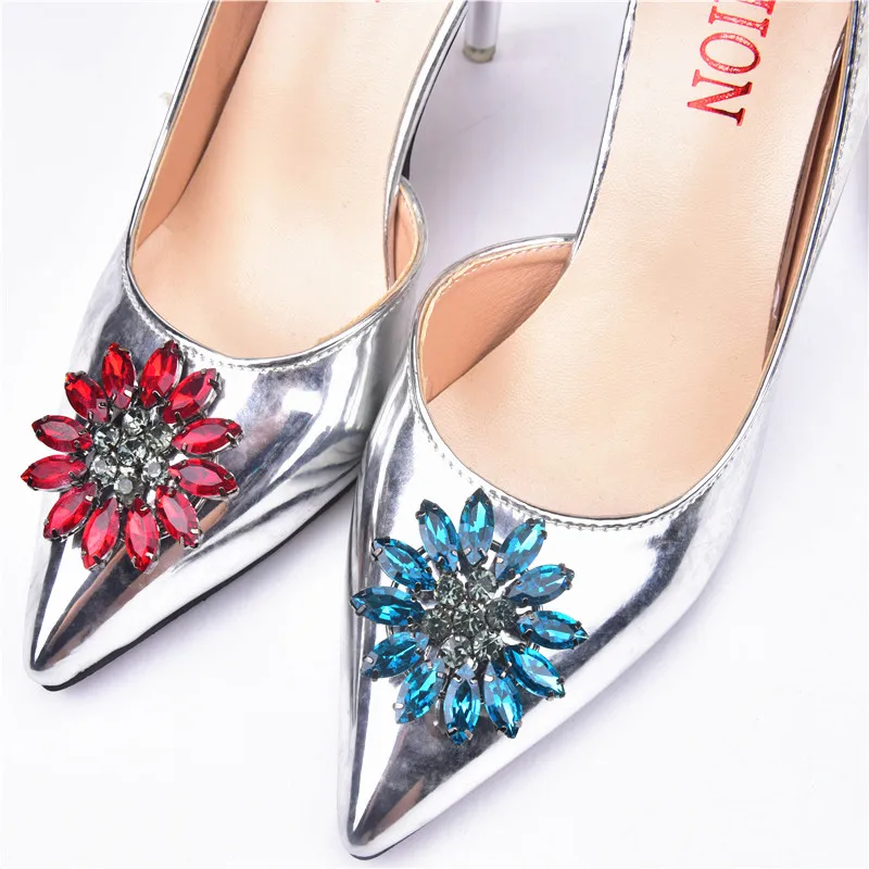 4.8Cm Rhinestone Applique Shiny Gorgeous Ab Glass Crystal Buckle Diy Bridal Boutonniere Sew On Patches Garment Shoes Dress Bags | Дом и сад