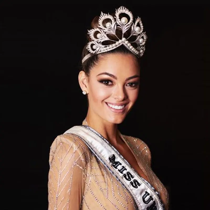 Роскошная корона Miss Universe круглая Свадебная жемчужная Корона тиара с перьями Peakcock