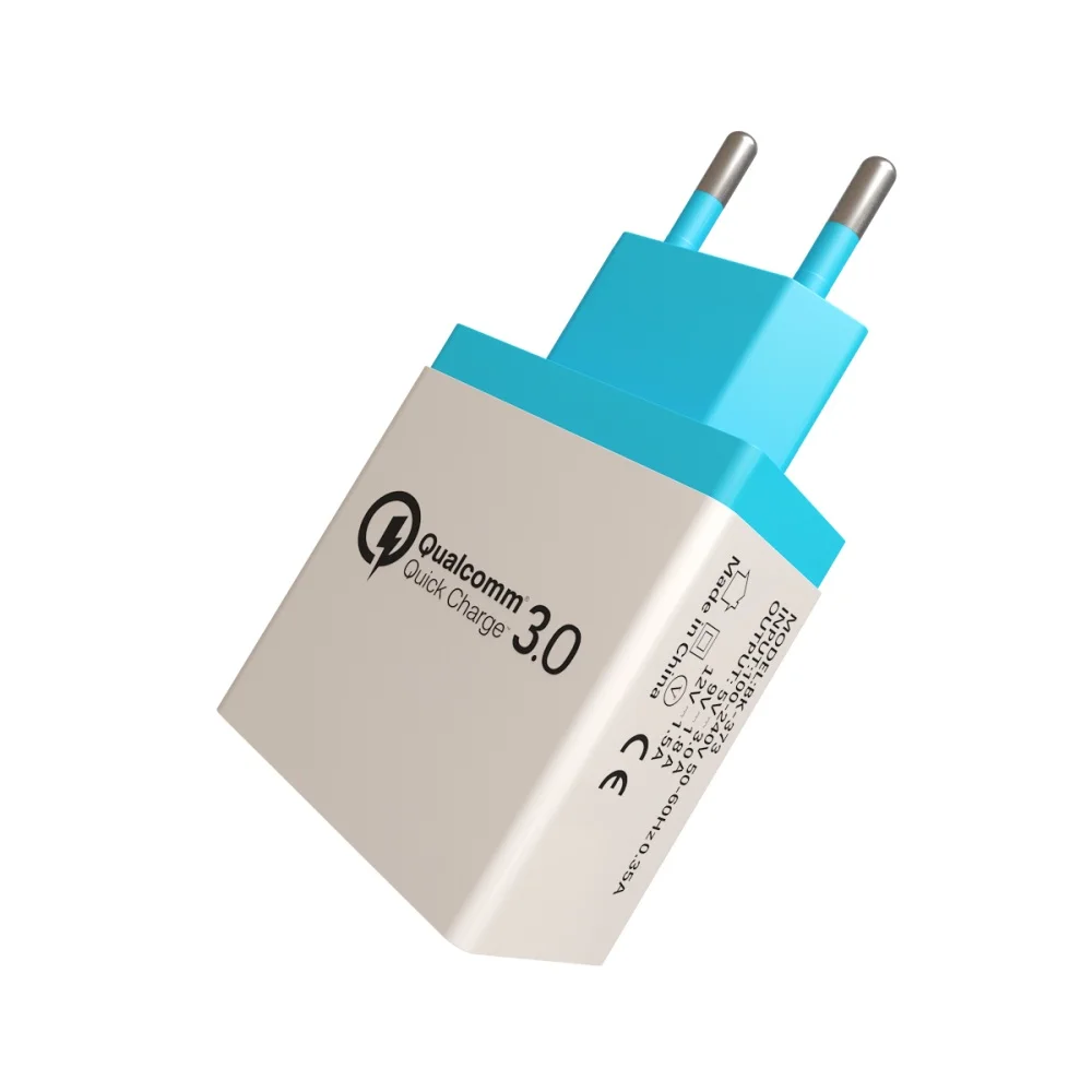 light blue Plug 3 Порты и разъёмы USB Зарядное устройство 27 Вт для Xiaomi iPhone huawei 5V 5.5A QC 3,0 адаптер зарядного устройства EU зарядное мобильного телефона Зарядное устройство - Тип штекера: light blue Plug