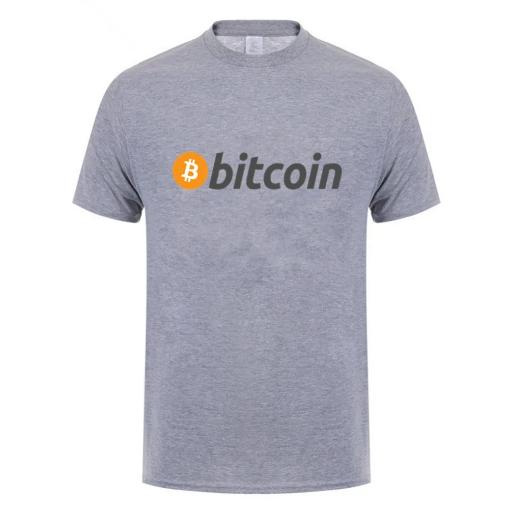 Мужская футболка с биткоином летние футболки коротким рукавом и круглым вырезом
