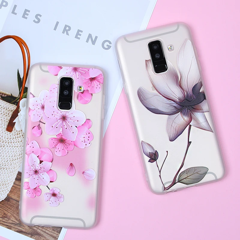 3D Рельефный цветочный силиконовый чехол для Samsung Galaxy S10 S8 S7 Edge S9 Plus A5 2017 J3 J5 J7 A3 A7 2016