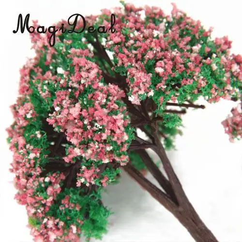 Пластмассовый Ландшафтный пейзаж MagiDeal 4 шт./лот модель деревьев с персиковыми