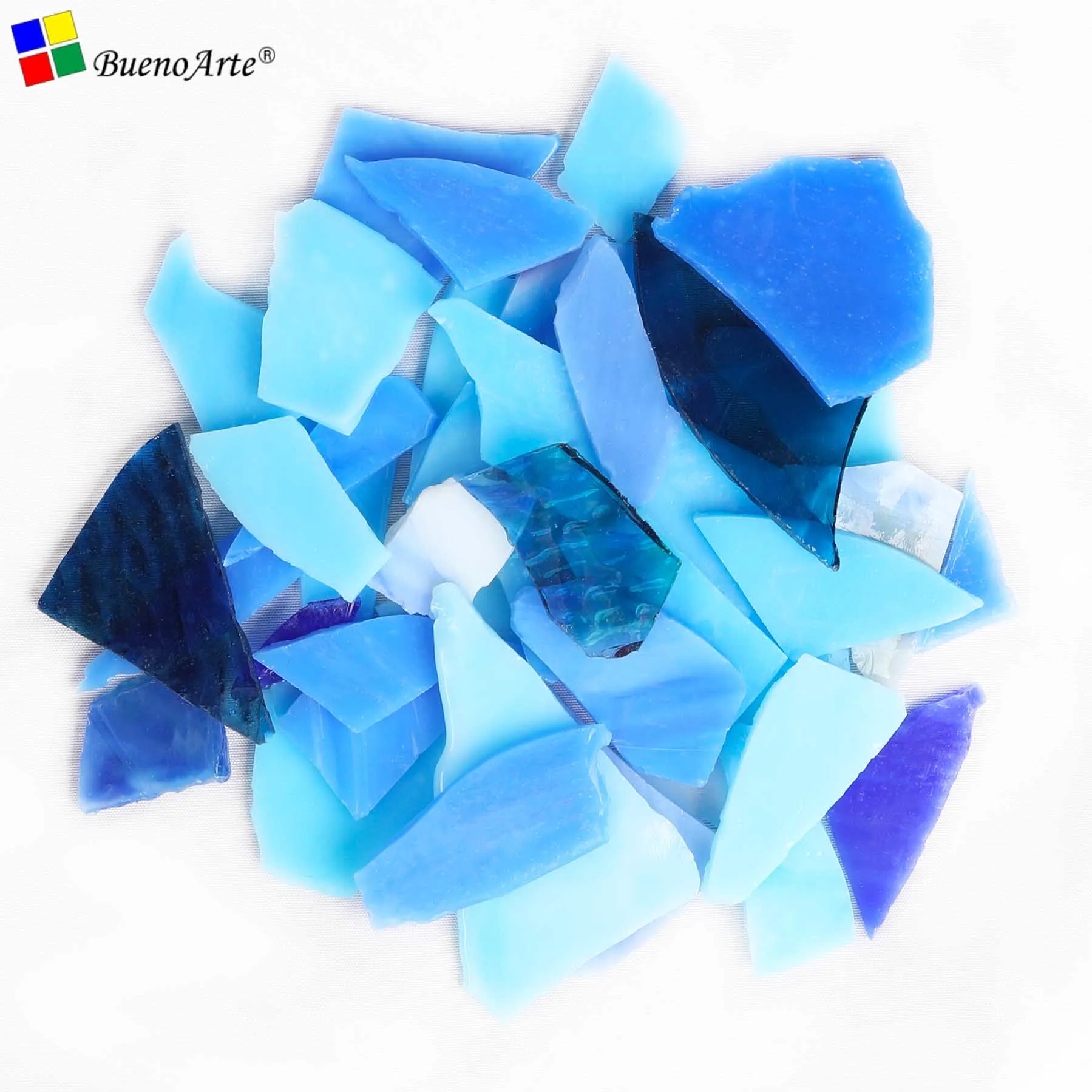 BLUE MIX 900 грамм витражные обрезки DIY ремесло Тиффани стекло - Цвет: BLUE MIX