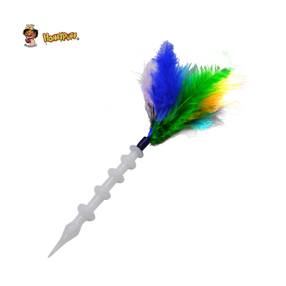 HONEYPUFF радужные перья Dabbler 5 6 дюймов воск Dab инструмент Красочные толстые Pyrex Dabber
