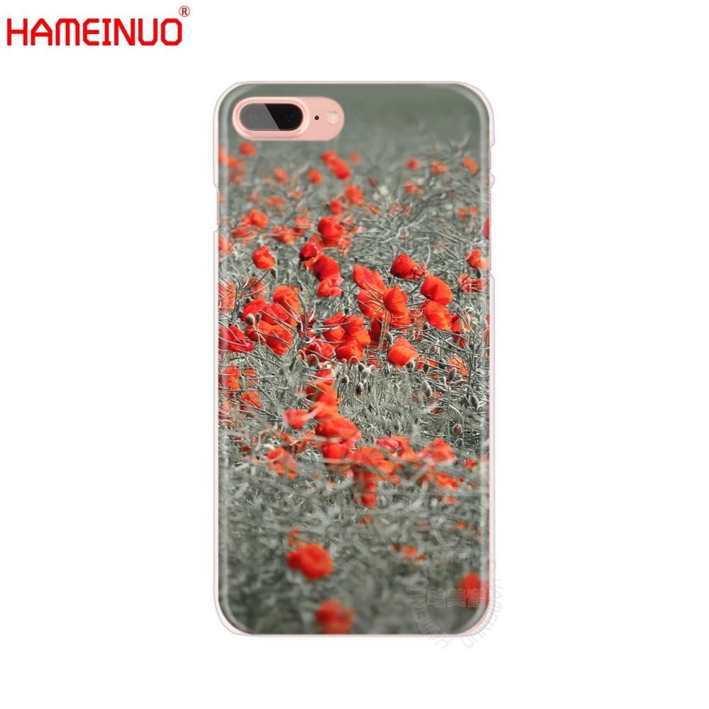 HAMEINUO чехол для сотового телефона с красным рисунком мака и цветами iphone X 8 7 6 4