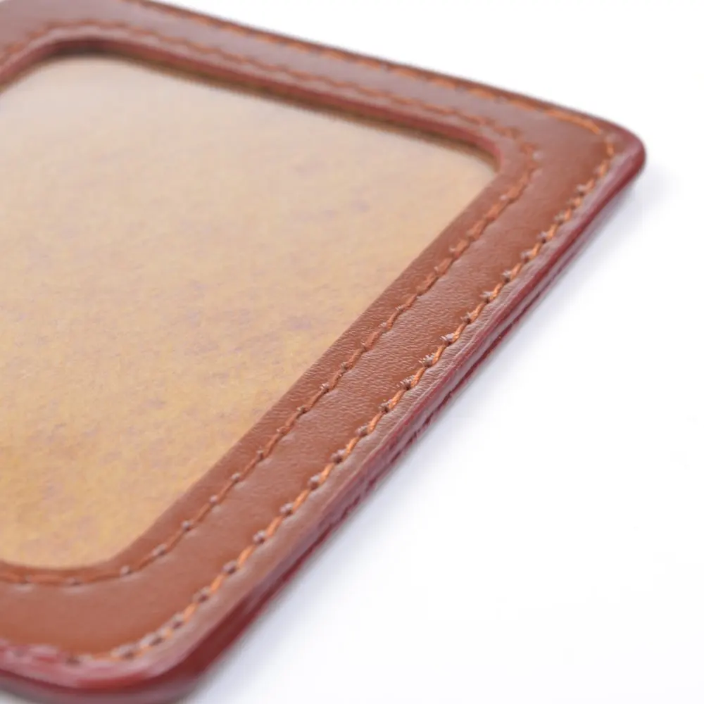 5 шт. Коричневый Горизонтальный держатель для карт из искусственной кожи|card badge