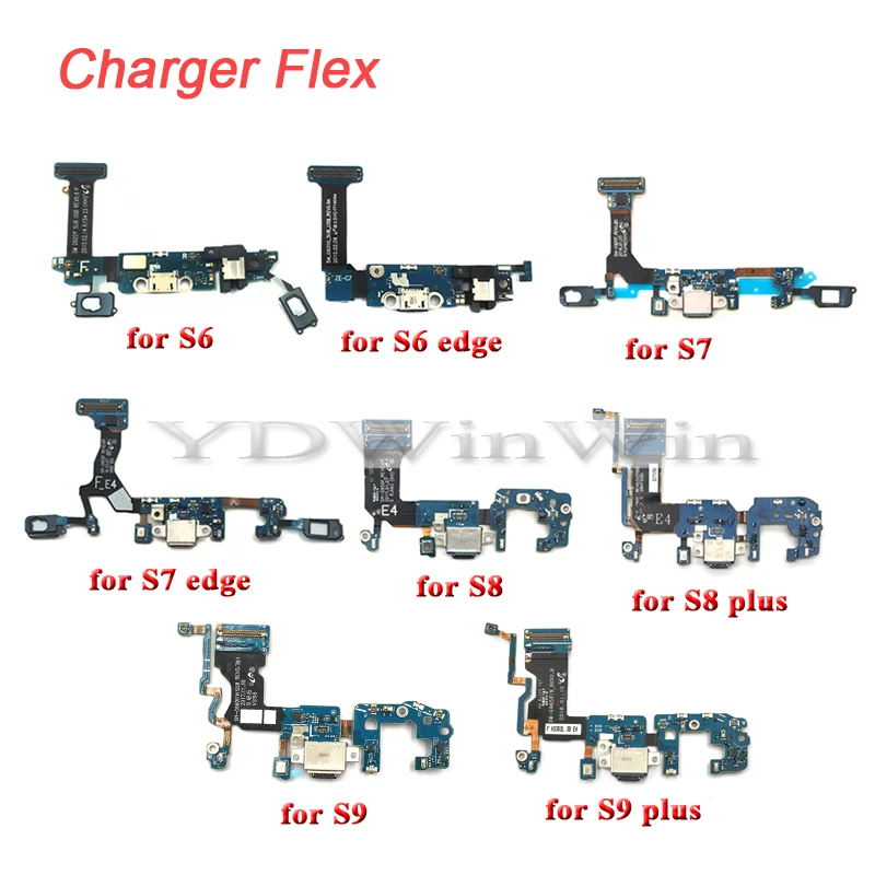 10 шт. USB зарядное устройство док станция разъем гибкий кабель для Samsung S6 S7 edge S8 S9 plus