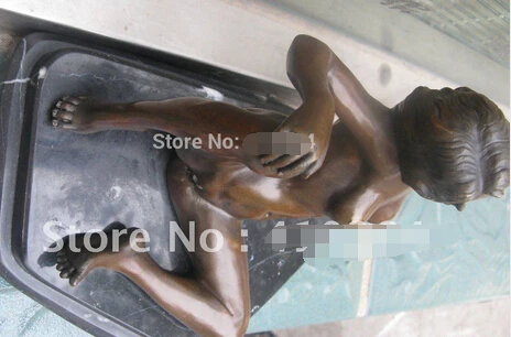 0 Экспресс Доставка в сексуальную голая красавица на каменной бронзовой