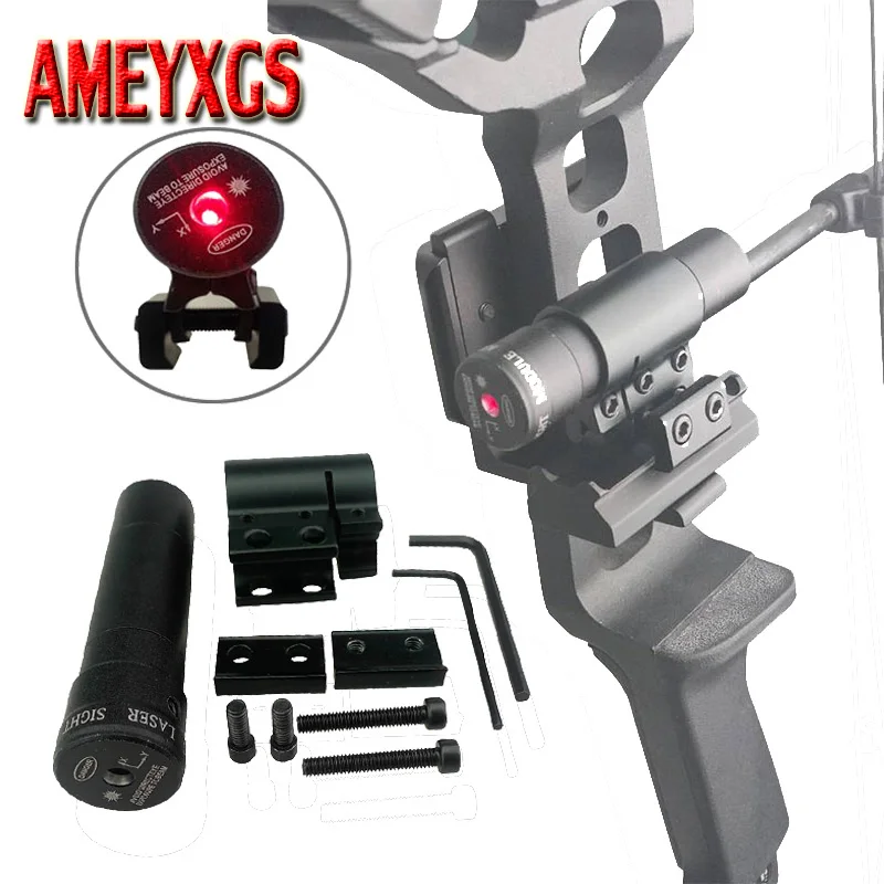 

Archery Rifle Tactical Red Dot Laser Sight Compound Bow Recurve Bow Sight Red and Scope Adjustable 11 and 21mm Gun Rail Mount