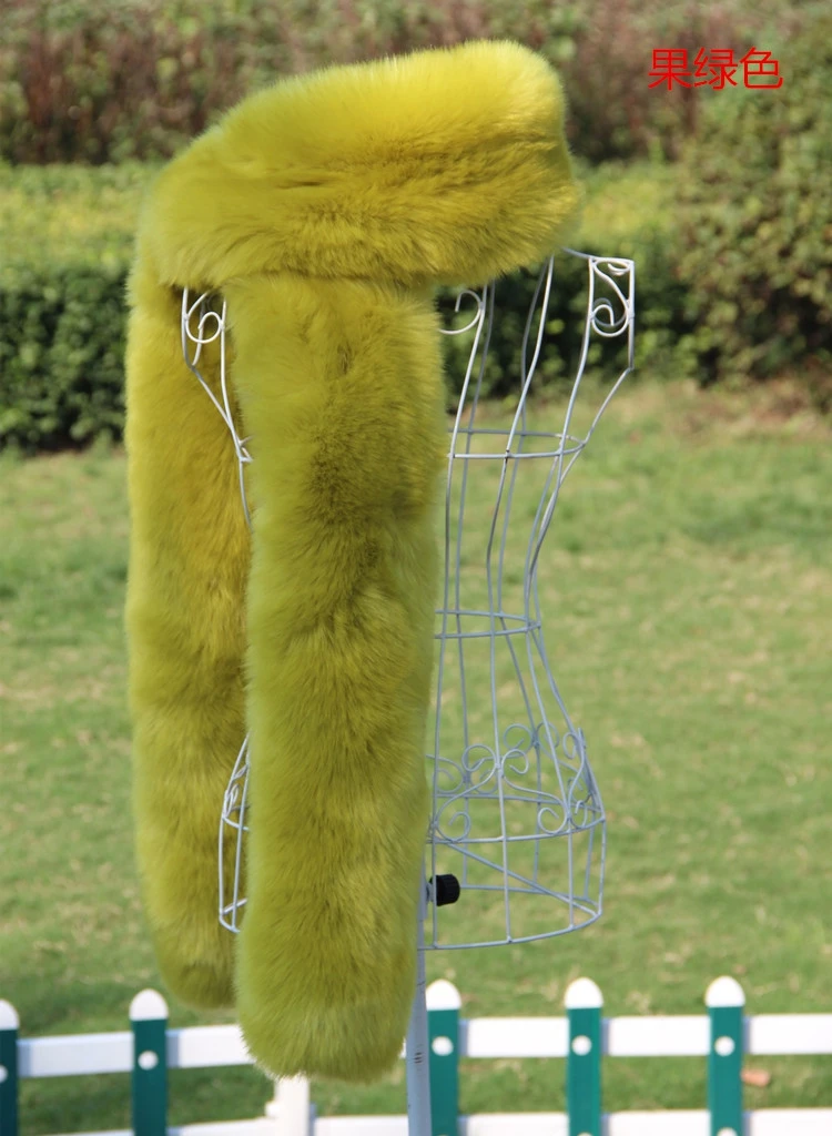 Длинный шарф из искусственного лисьего меха роскошный Теплый зимний меховой