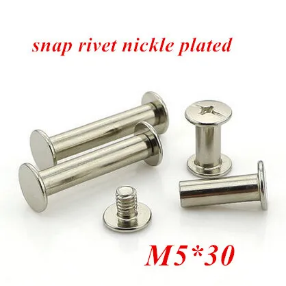 200 шт./лот M5 * 30 никелированный книжный винт ослепляющий для альбома Заклепка/M5X30